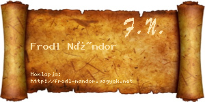 Frodl Nándor névjegykártya